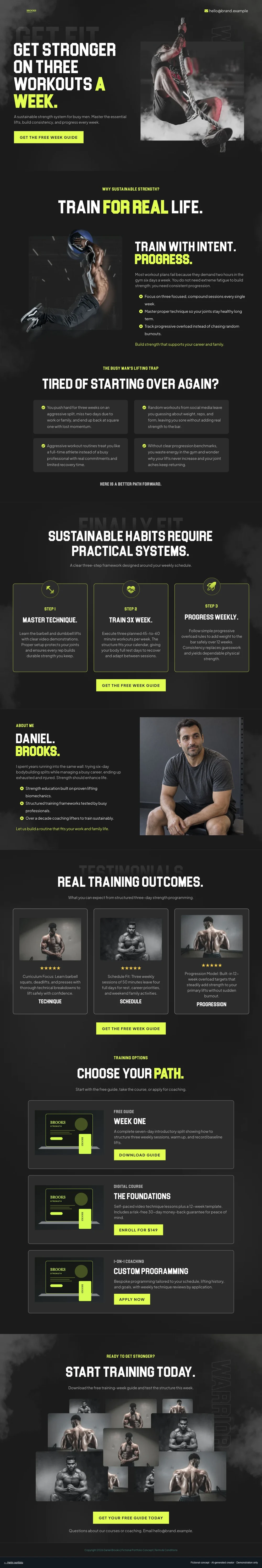 Daniel Brooks Strength landing page preview